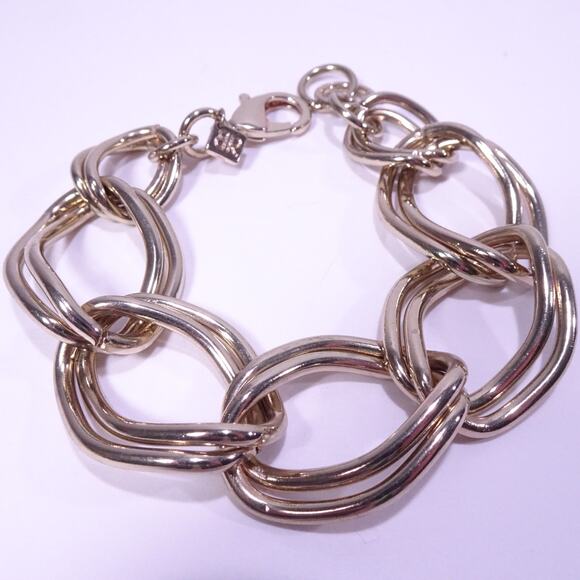 Banana Republic Women's Gold Double Link Chunky Glamour Bracelet NWT 45 - Picture 7 of 7